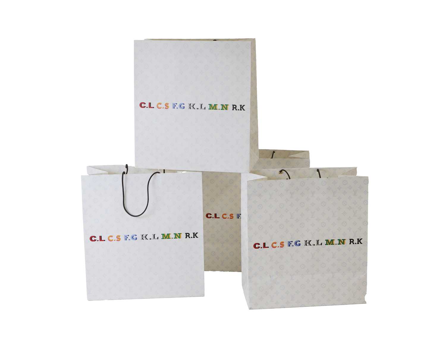 Four Louis Vuitton 160th Anniversary monogrammed paper commemorative shopping bags, - Image 2 of 7