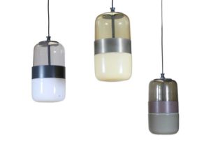 A collection of three 'Futura' pendant lights,