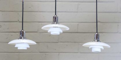 A set of three Danish 'PH 2/1' pendant lights,