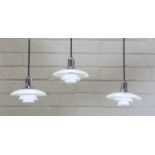 A set of three Danish 'PH 2/1' pendant lights,