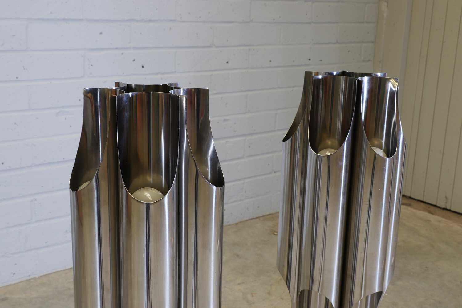 A pair of polished chrome 'Orgue' uplighters, - Image 3 of 4