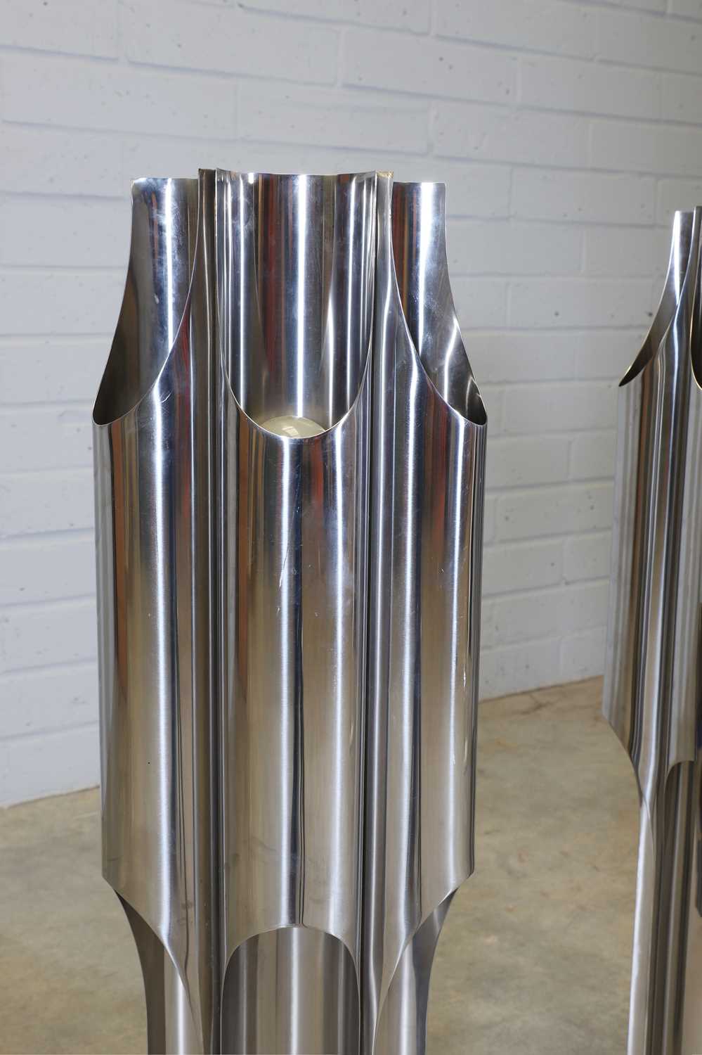 A pair of polished chrome 'Orgue' uplighters, - Image 4 of 4