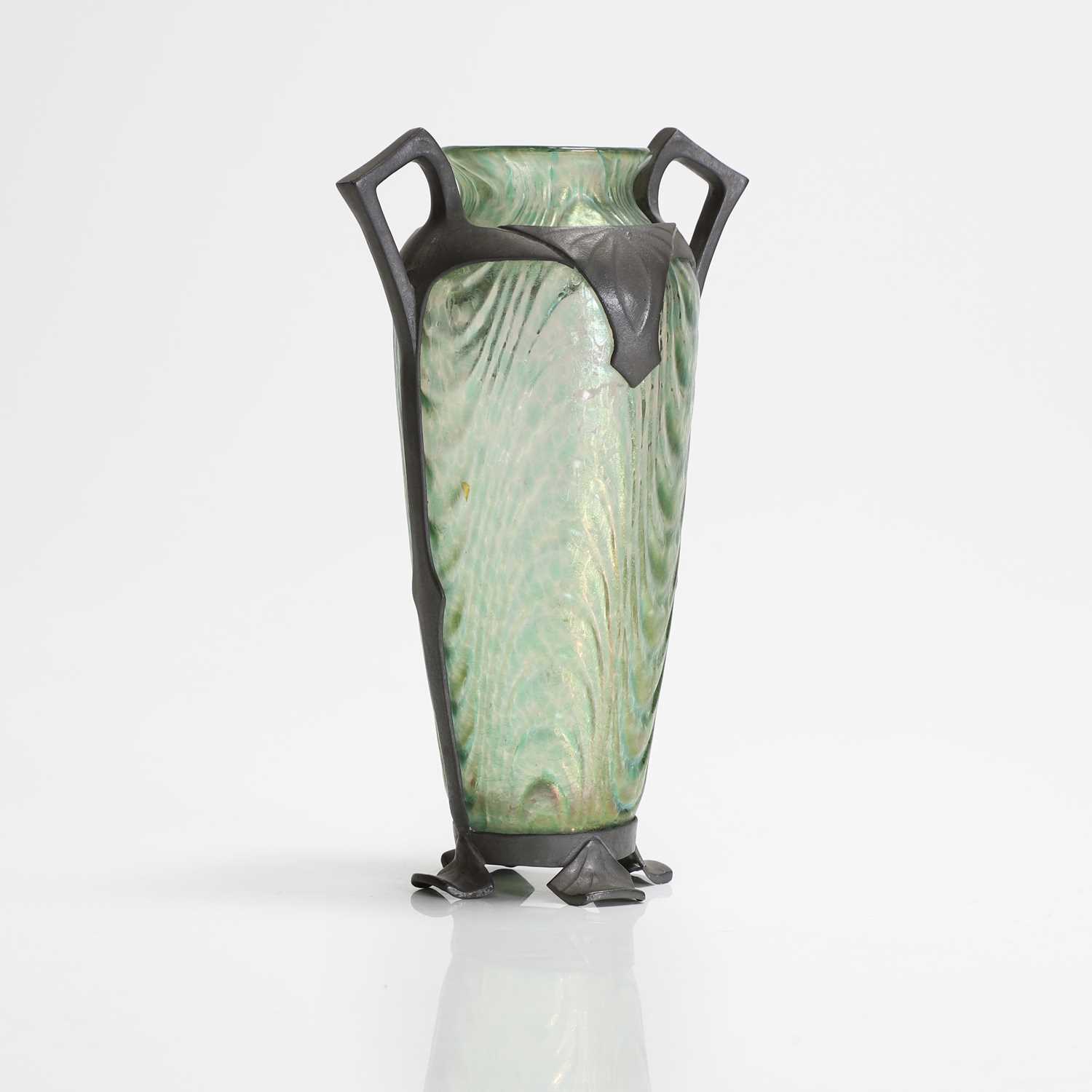 An Austrian pewter-mounted glass vase, - Image 4 of 7