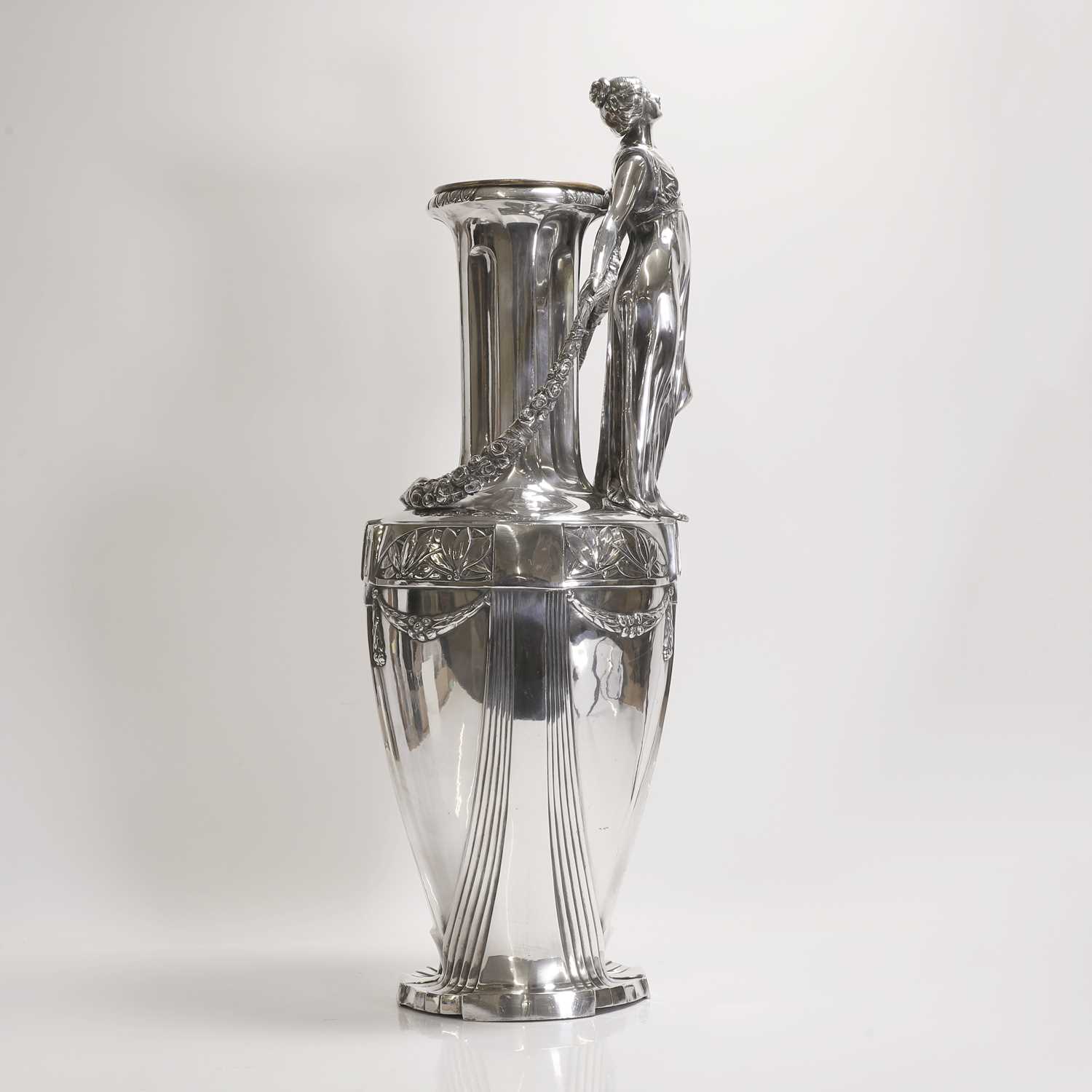 A German Jugendstil silver-plated vase, - Image 3 of 9