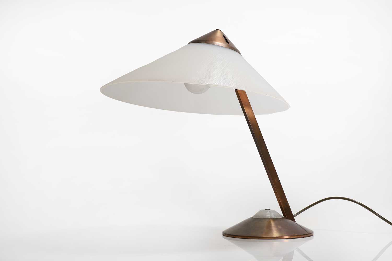 A German brass and copper desk lamp, - Image 3 of 4