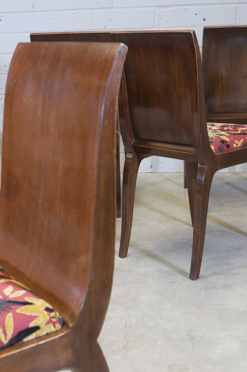 A set of six French Art Deco mahogany chairs, - Image 7 of 8