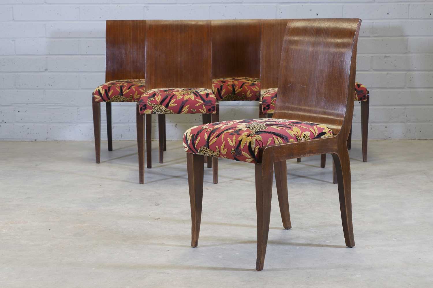 A set of six French Art Deco mahogany chairs, - Image 2 of 8