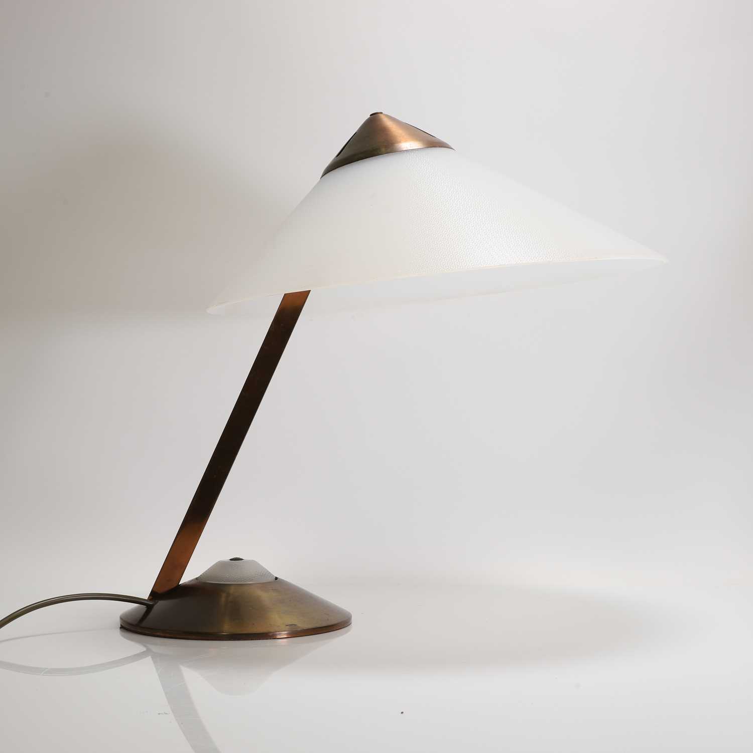 A German brass and copper desk lamp, - Image 2 of 4
