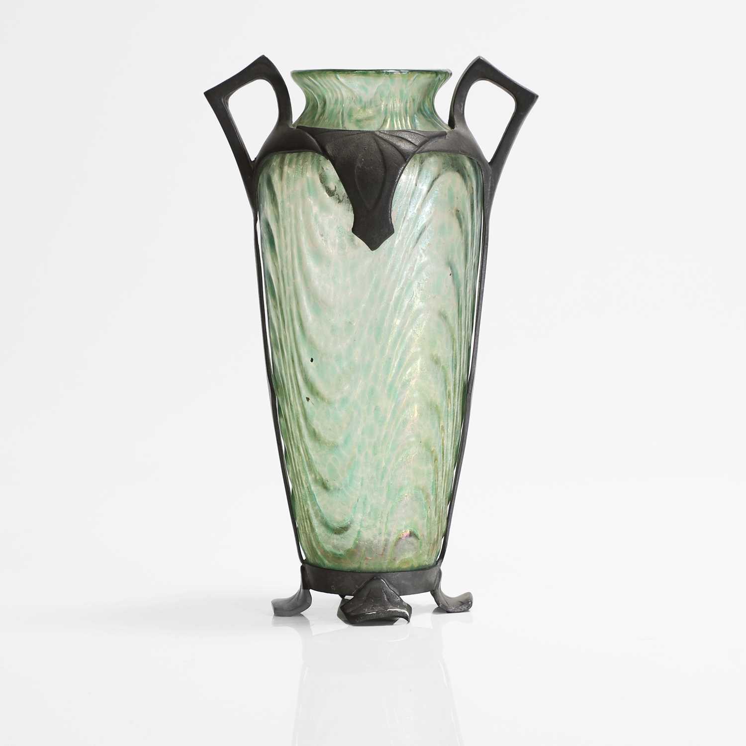 An Austrian pewter-mounted glass vase, - Image 2 of 7