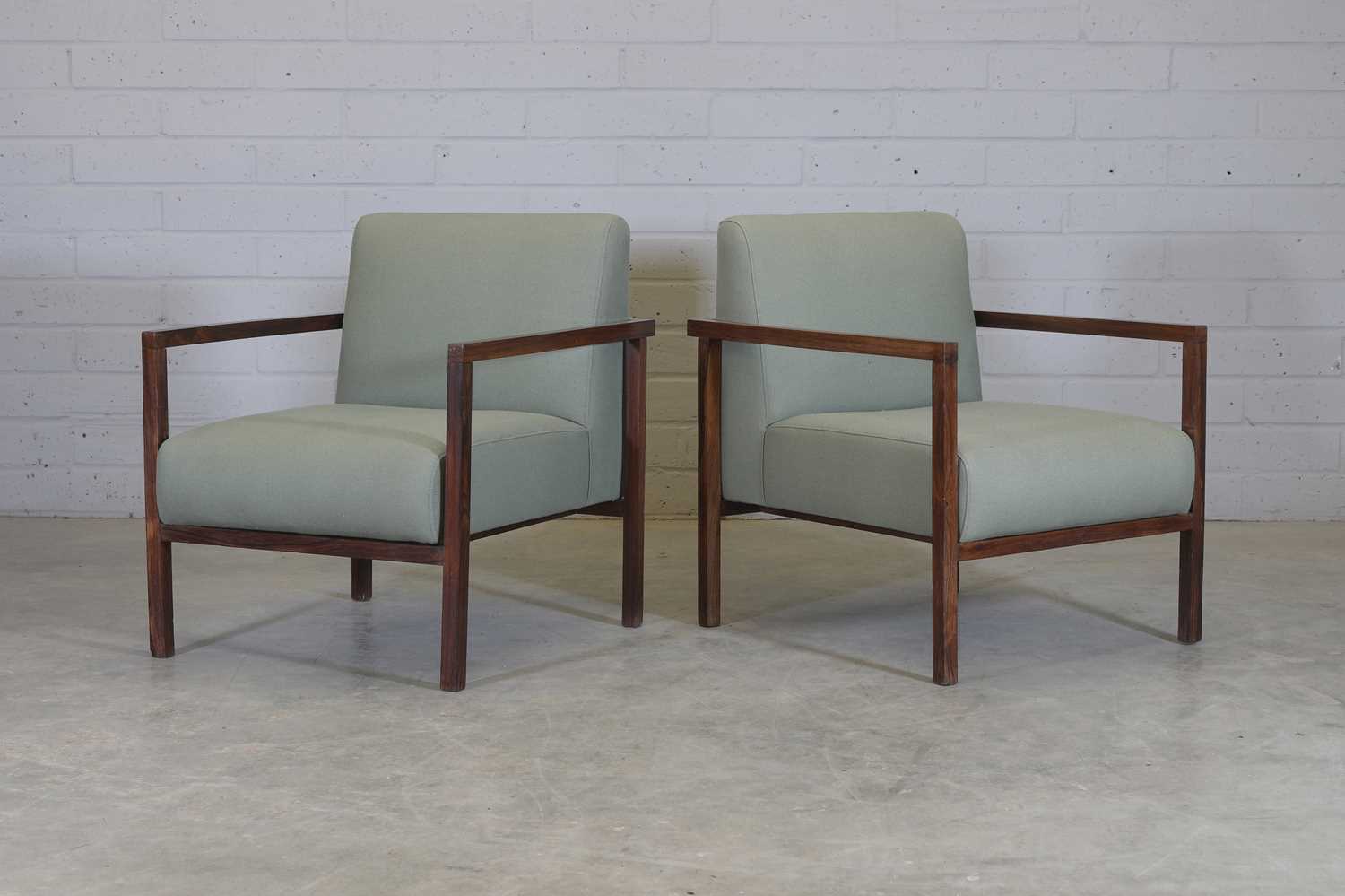 § A pair of Brazilian rosewood armchairs, - Image 2 of 13