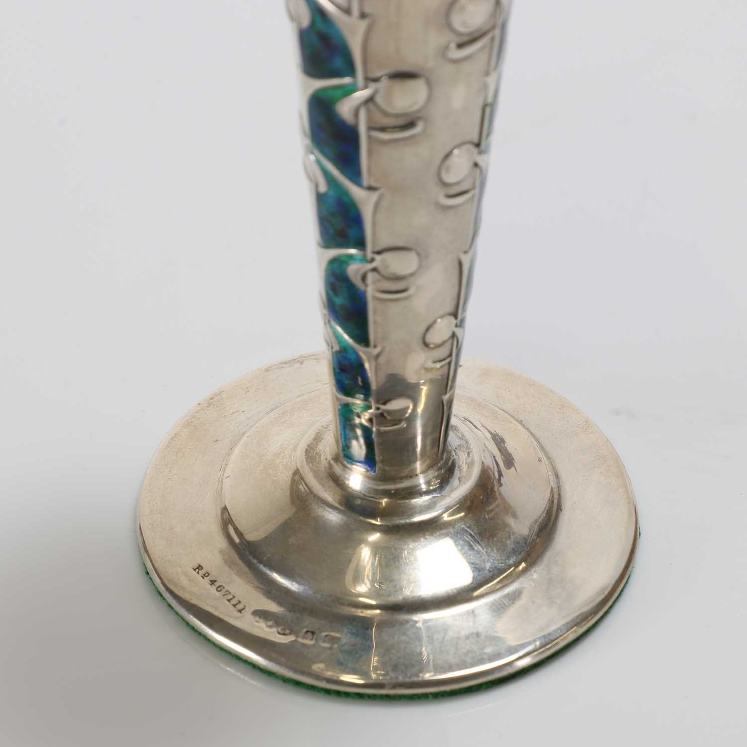 A 'Cymric' silver and enamel spill vase, - Image 2 of 9