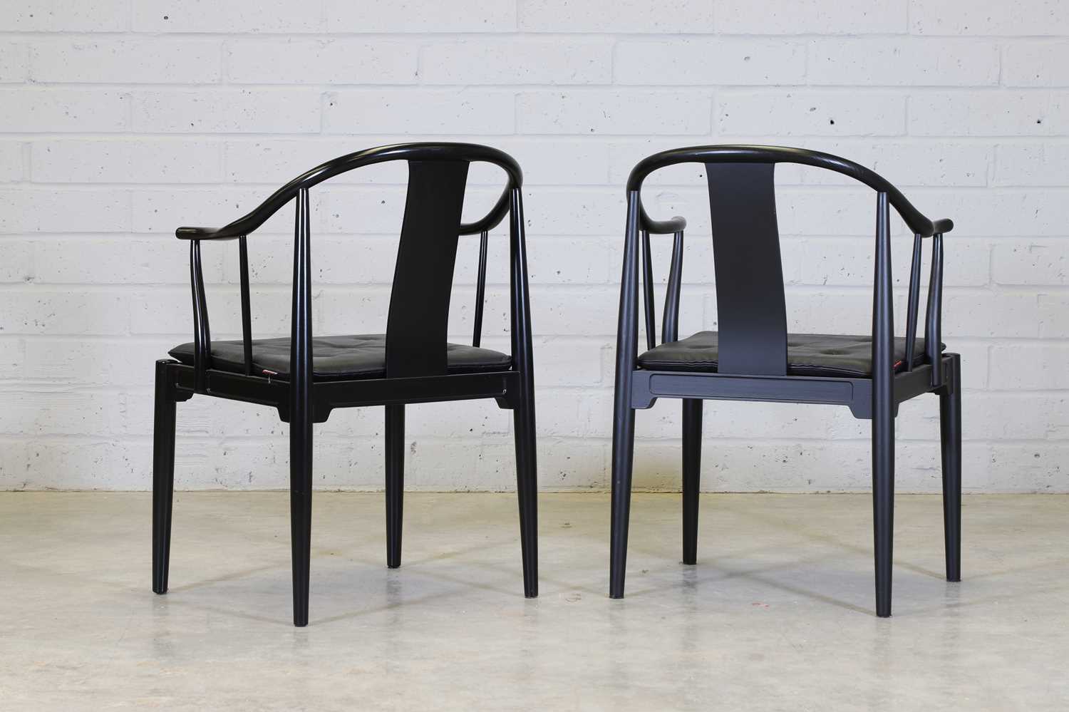 A pair of Danish ebonised 'PP-66' or 'China Chair' ash armchairs, - Image 4 of 12