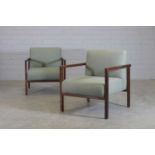 § A pair of Brazilian rosewood armchairs,