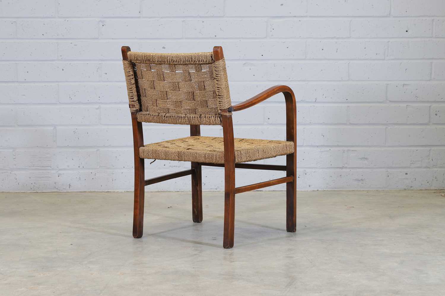 A Swedish stained beech bentwood armchair, - Image 3 of 6