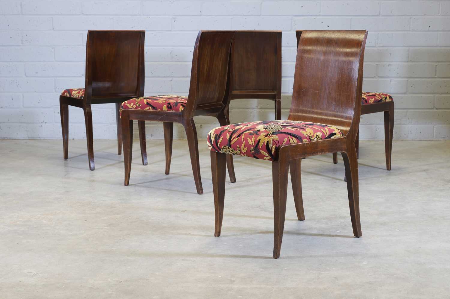 A set of six French Art Deco mahogany chairs, - Image 3 of 8