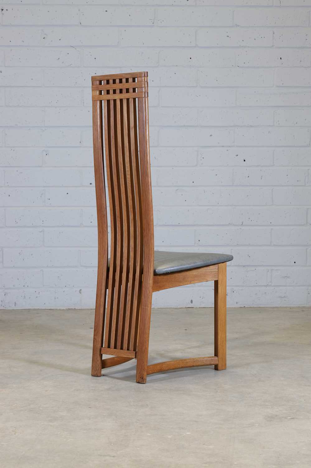 A set of six Danish post-modernist oak dining chairs, - Image 7 of 8