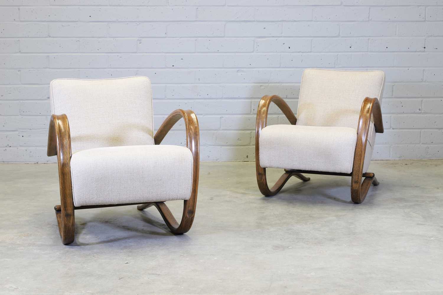 A pair of 'H269' bentwood armchairs,