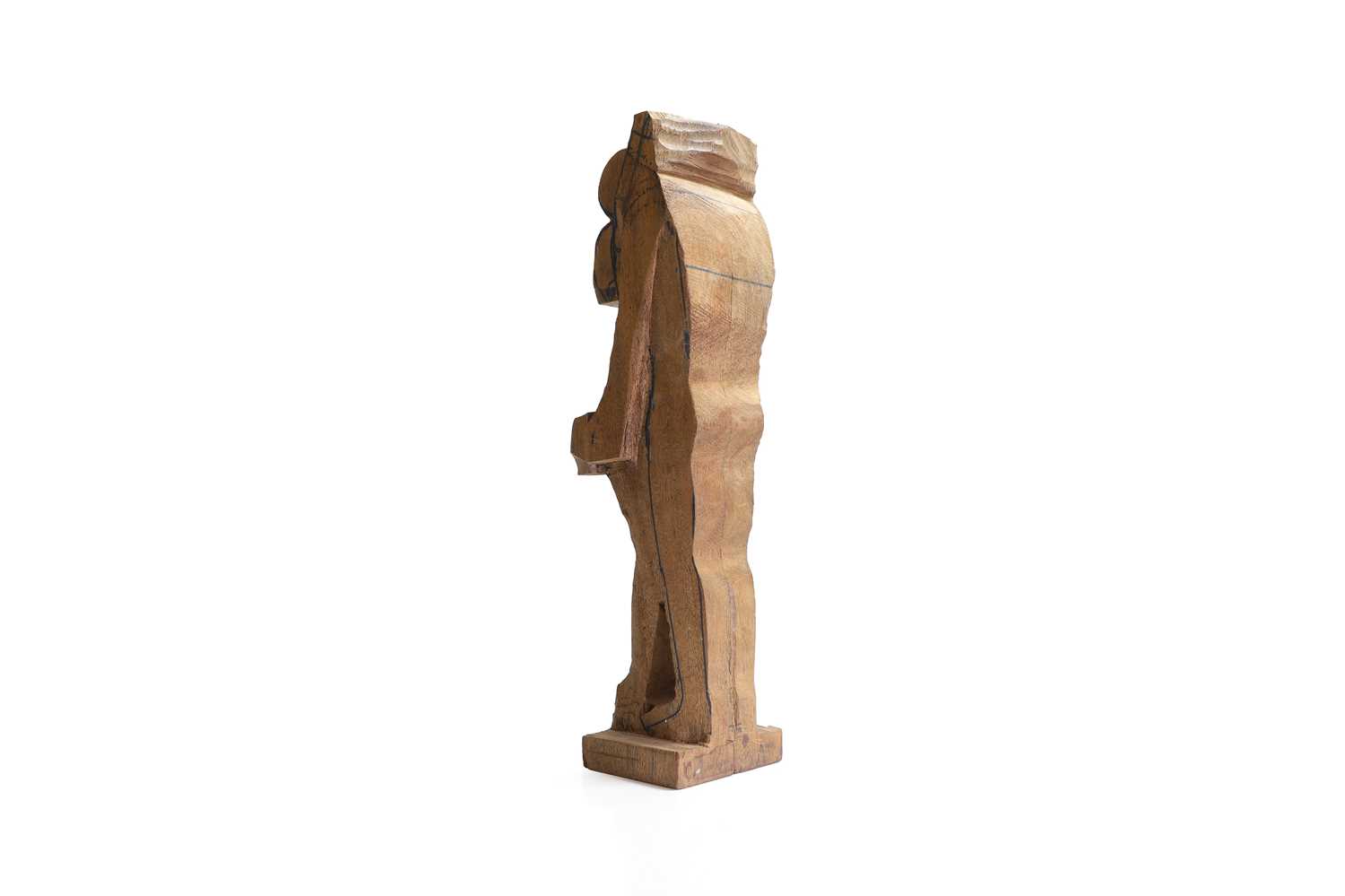 A modernist wood sculpture, - Image 3 of 5