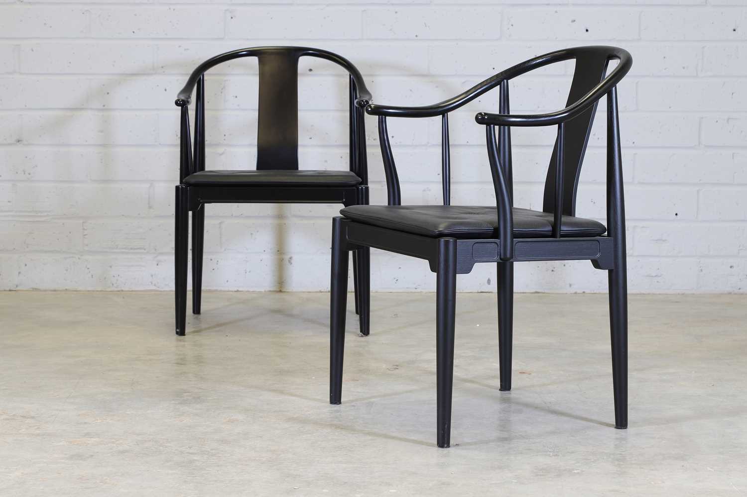 A pair of Danish ebonised 'PP-66' or 'China Chair' ash armchairs, - Image 6 of 12