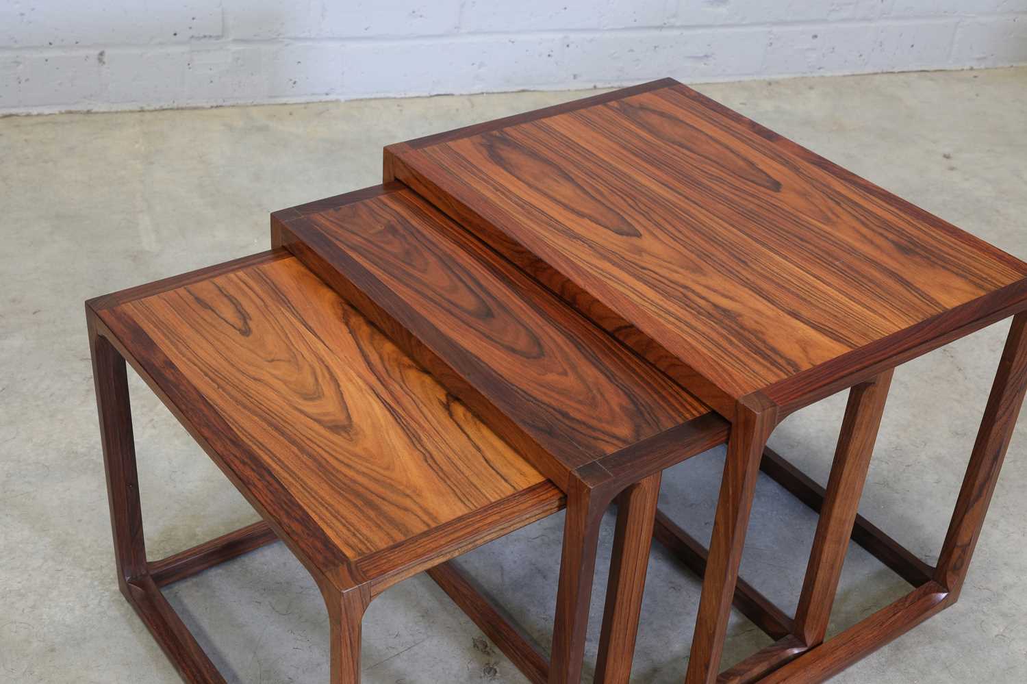 § A Danish rosewood nest of three tables, - Image 4 of 4