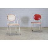 A pair of French garden chairs,