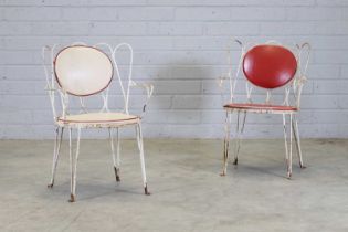 A pair of French garden chairs,