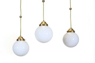 A set of three Austrian 'KM-Pende' pendant lights,