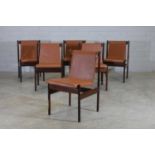 § A set of six Brazilian rosewood dining chairs,