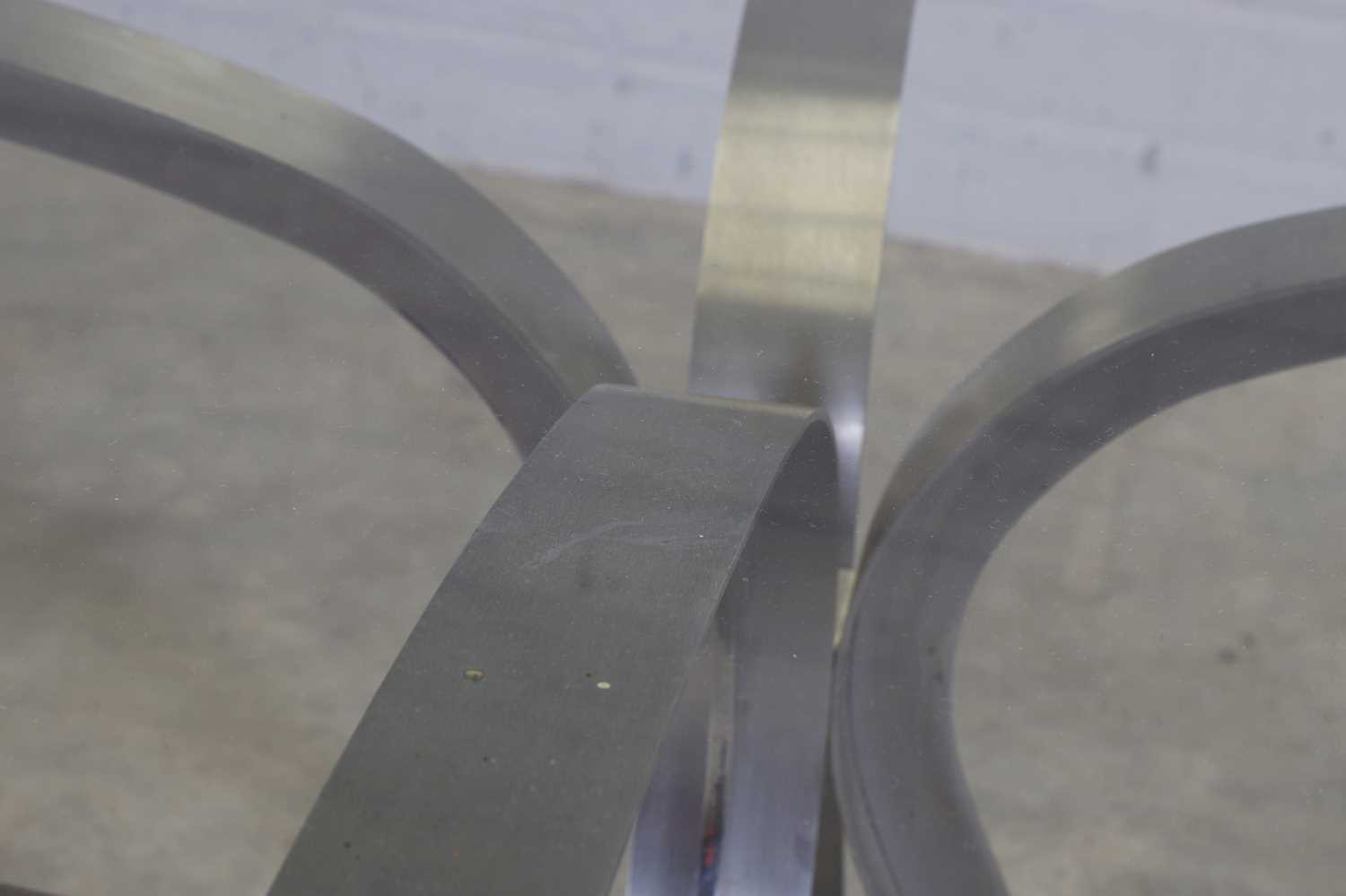 A French modernist stainless steel centre table, - Image 3 of 8