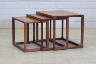 § A Danish rosewood nest of three tables,
