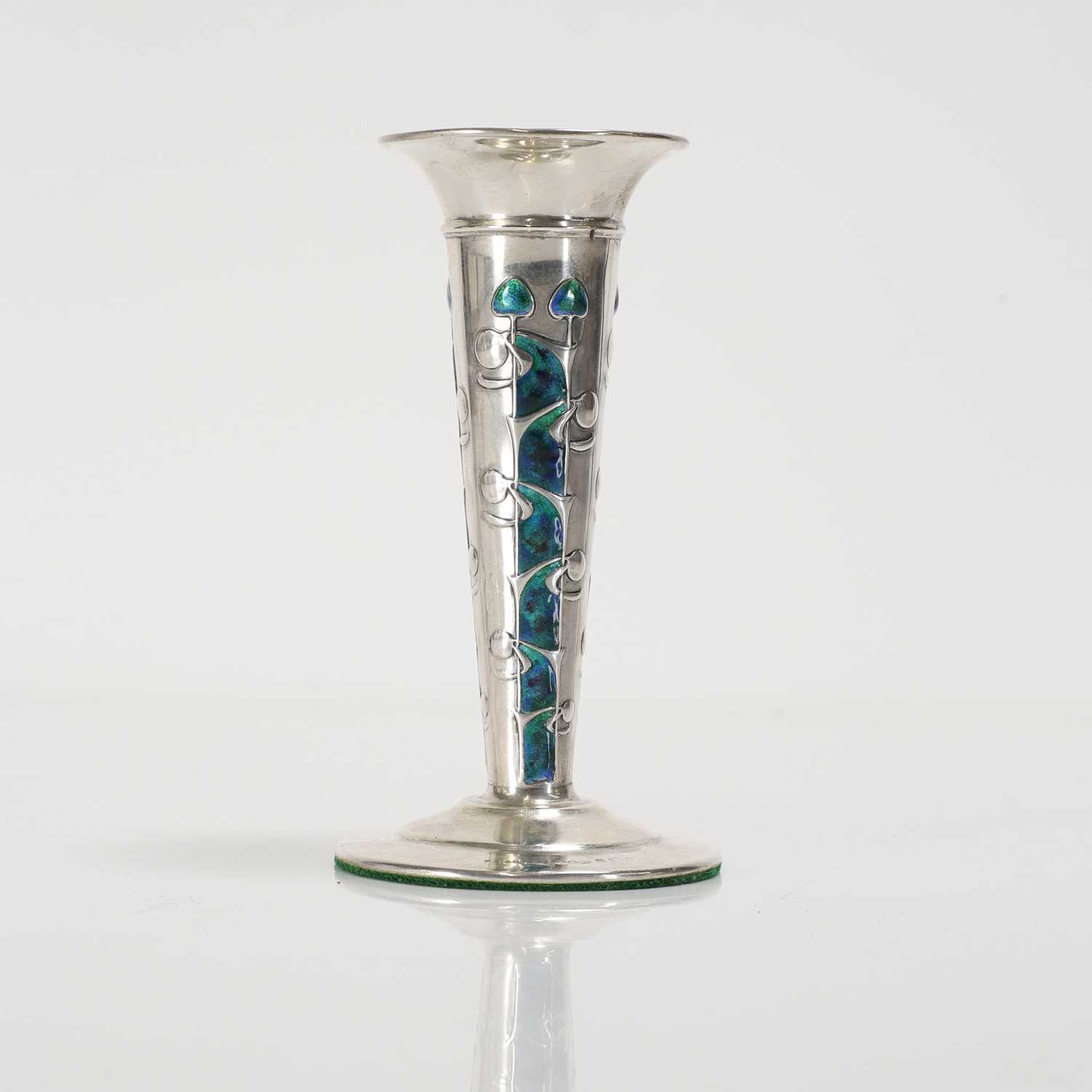A 'Cymric' silver and enamel spill vase, - Image 4 of 9