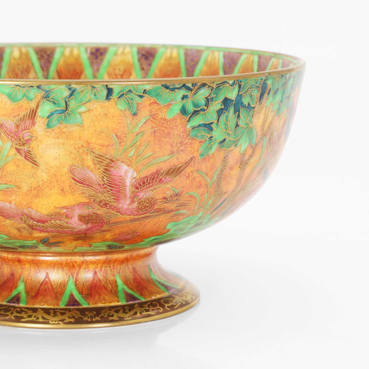 A Wedgwood 'Argus Pheasant', Fairyland lustre pedestal bowl, - Image 4 of 7