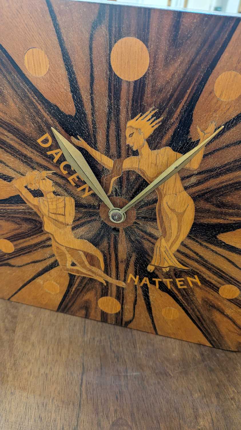 A Scandinavian Art Deco Macassar ebony wall clock, - Image 6 of 13