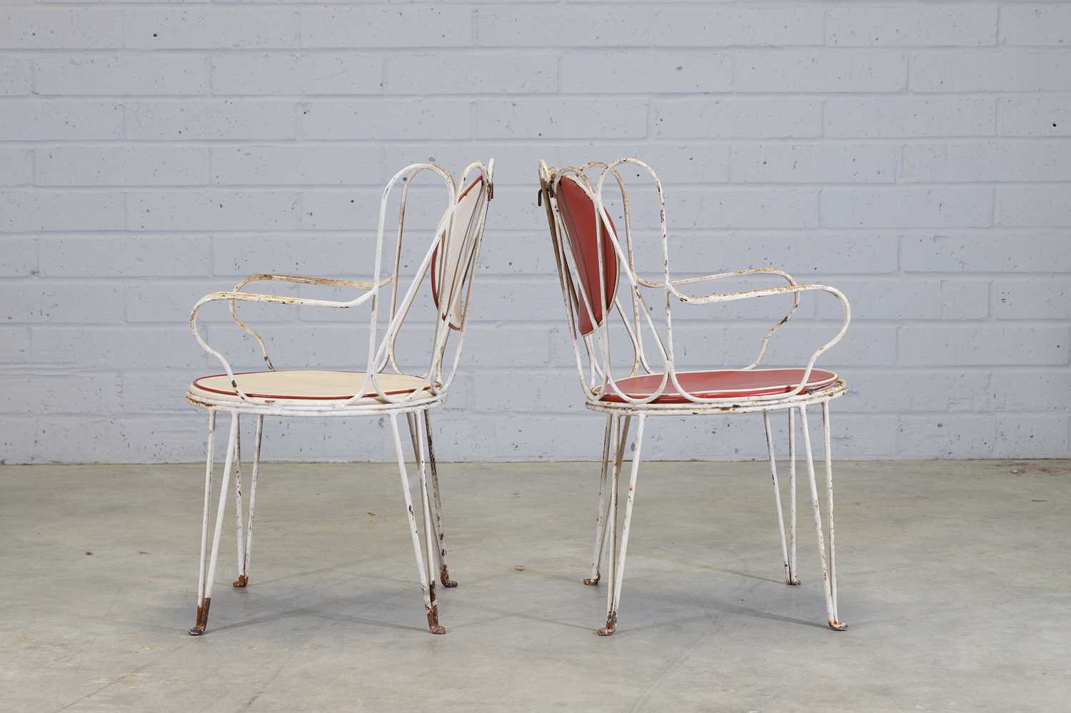 A pair of French garden chairs, - Image 2 of 8