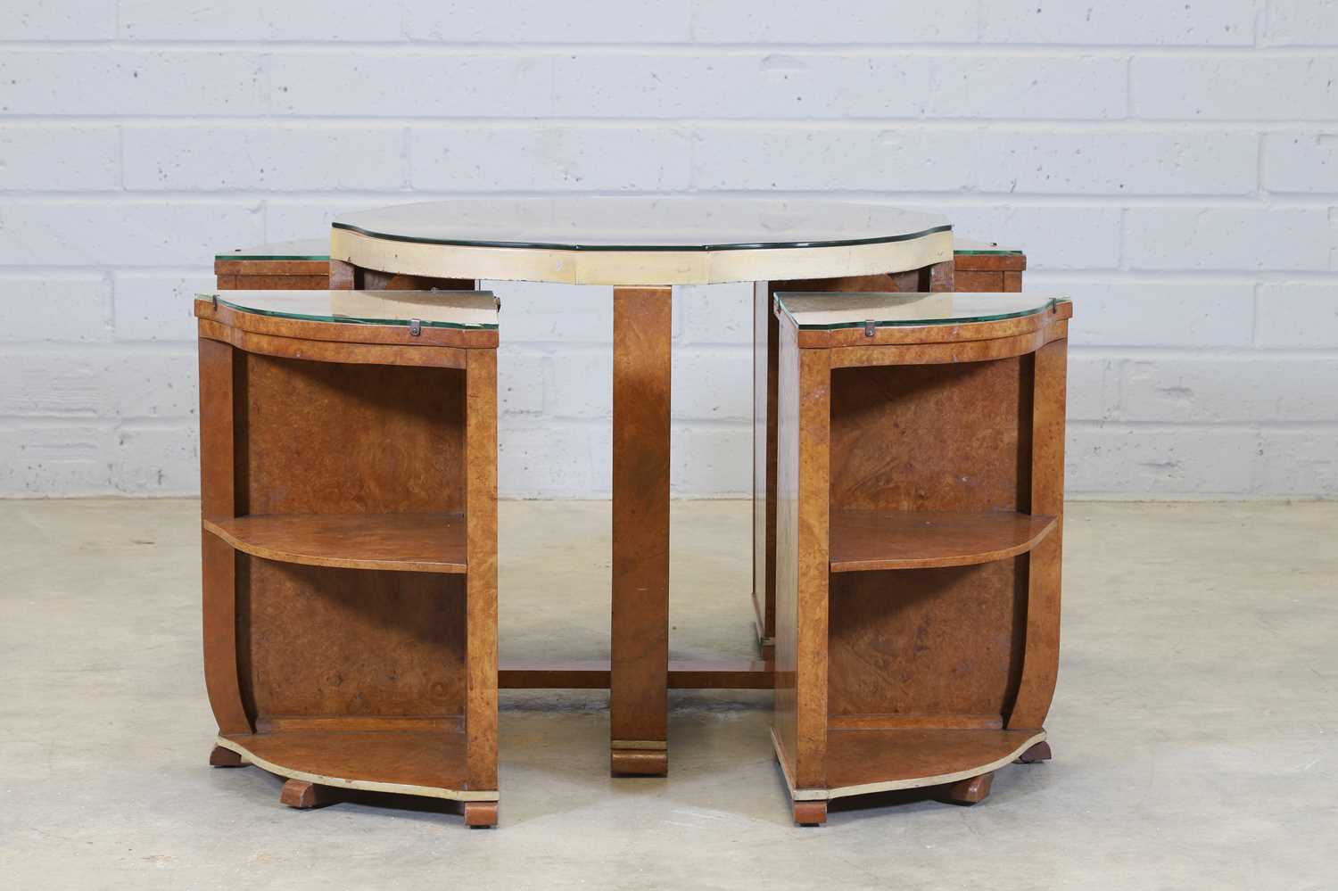 An Art Deco walnut nest of tables, - Image 2 of 15