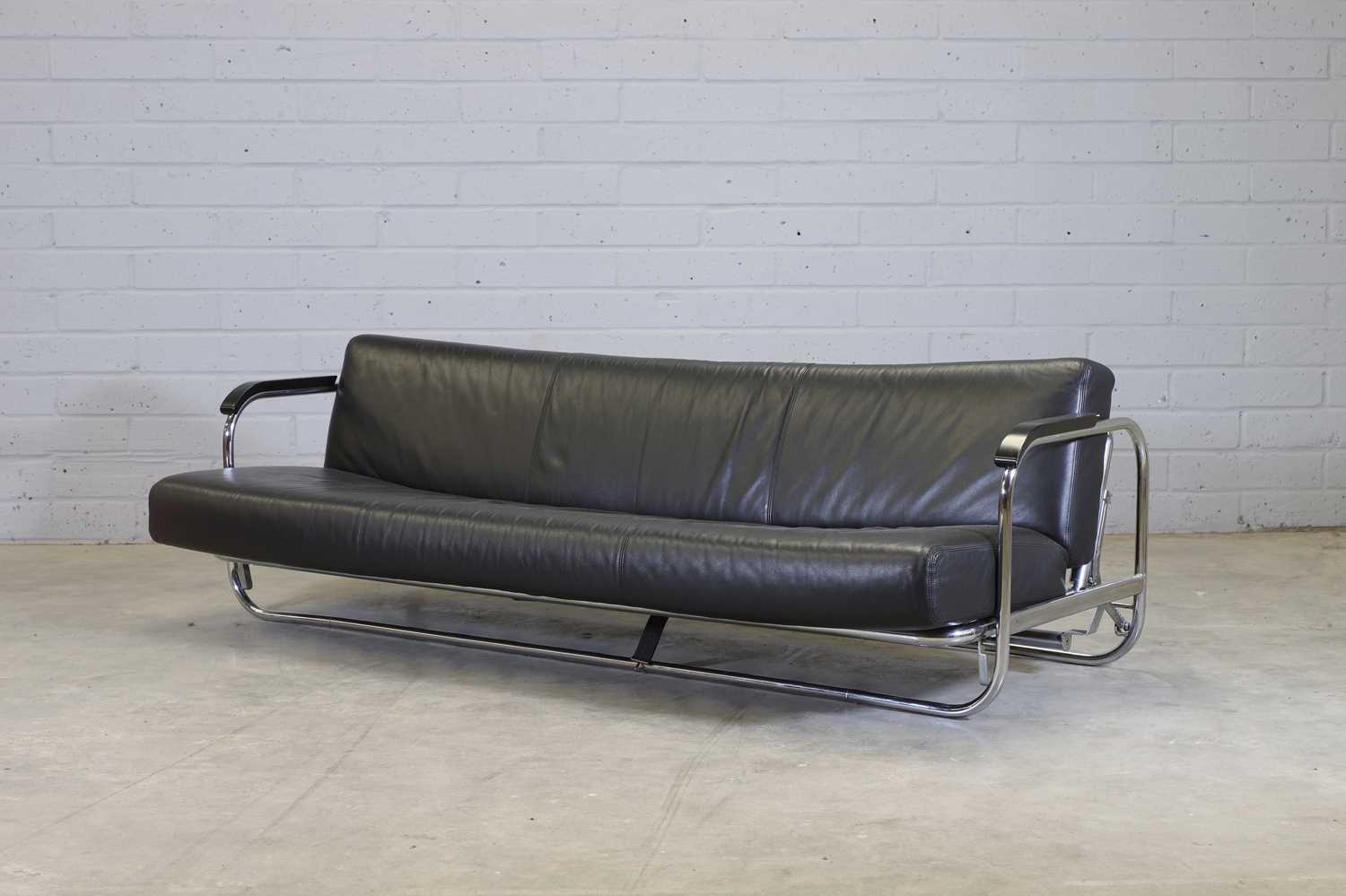 A Finnish 'AA1' chrome and leather daybed,