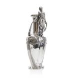 A German Jugendstil silver-plated vase,