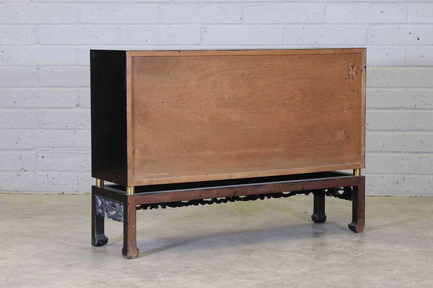 A chinoiserie ebonised and lacquered sideboard, - Image 4 of 8