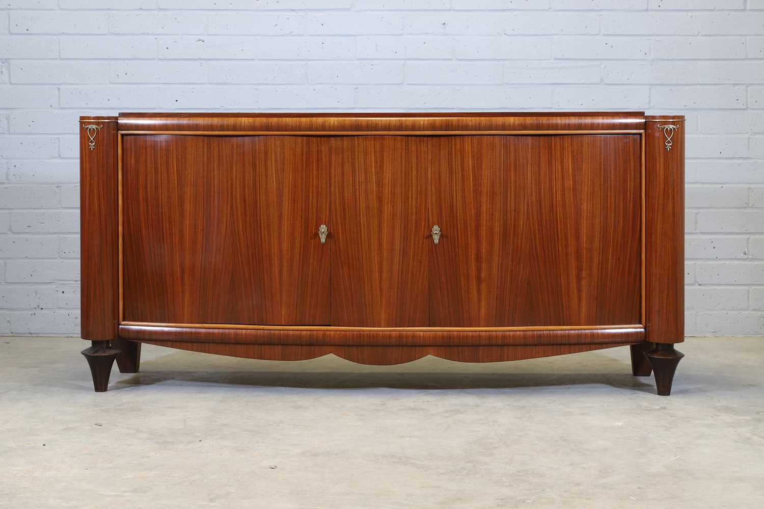 A French Art Deco Indian rosewood credenza,