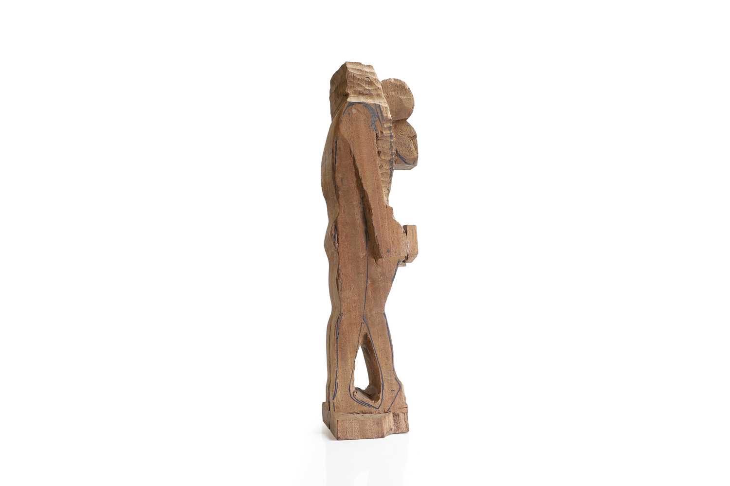 A modernist wood sculpture, - Image 4 of 5