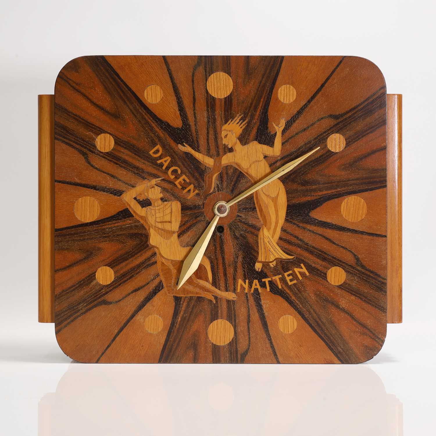A Scandinavian Art Deco Macassar ebony wall clock, - Image 2 of 13