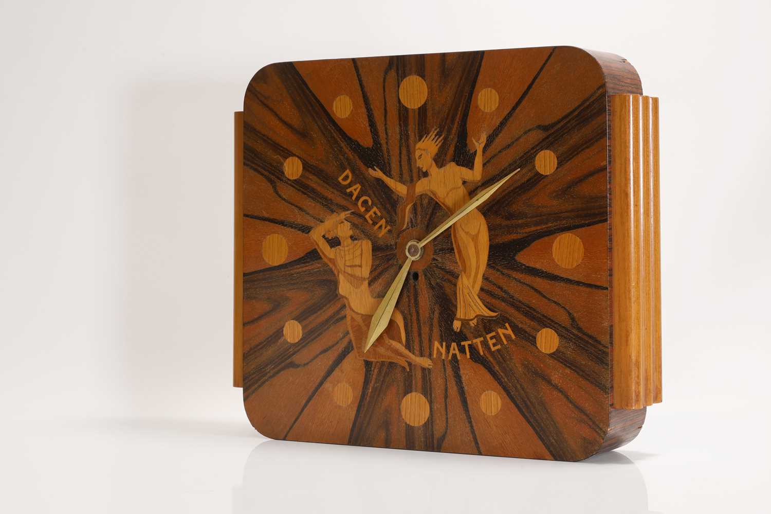 A Scandinavian Art Deco Macassar ebony wall clock, - Image 3 of 13