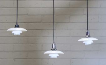 A set of three Danish 'PH 2/1' pendant lights,