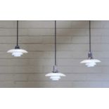 A set of three Danish 'PH 2/1' pendant lights,