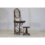 A bentwood dressing table,