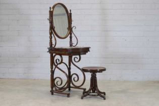 A bentwood dressing table,