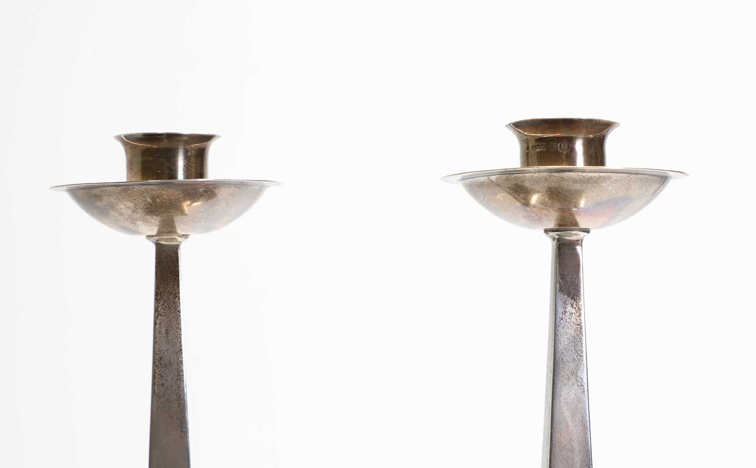 A pair of Arts and Crafts silver candlesticks, - Image 7 of 7