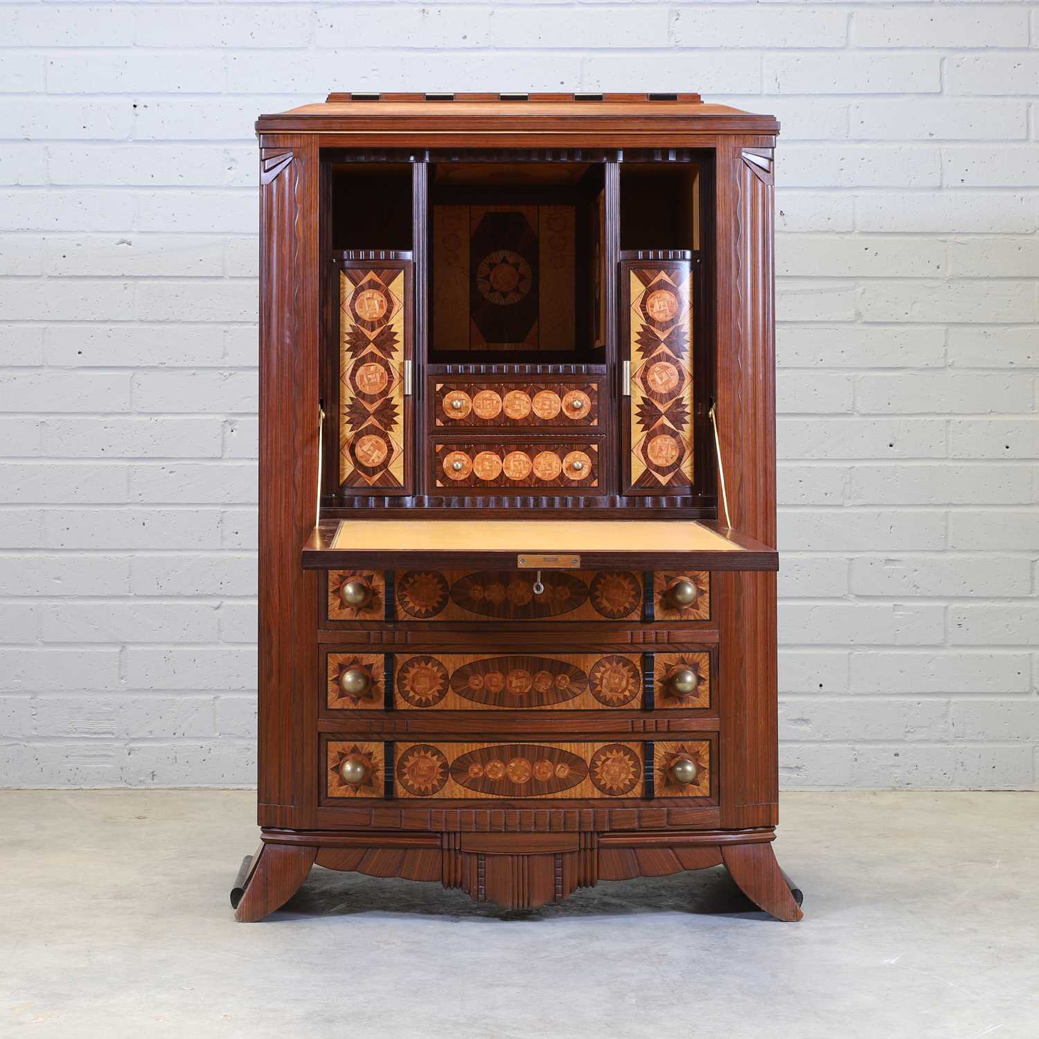 A French, Art Deco-style, Indian rosewood fall-front bureau, - Image 3 of 17