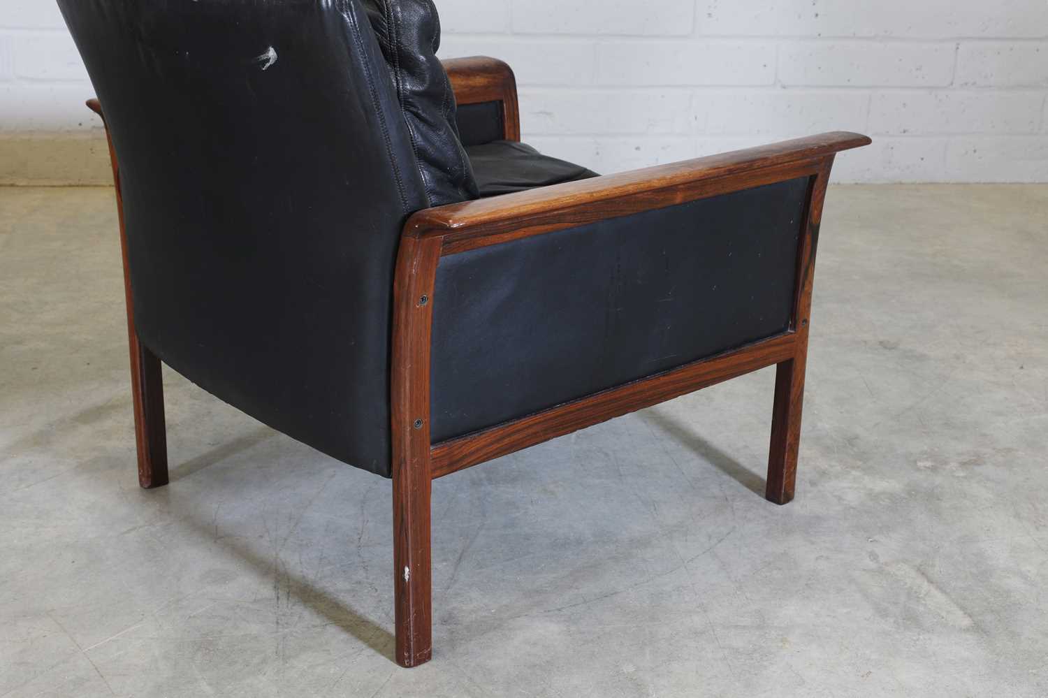 § A pair of Danish rosewood and leather chairs, - Image 5 of 7