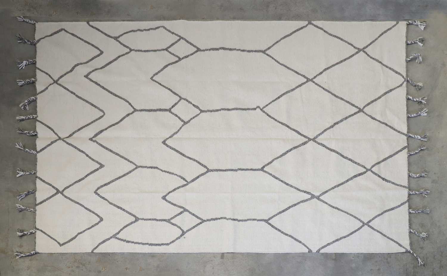 A contemporary flat-weave Beni Ourain-style carpet,